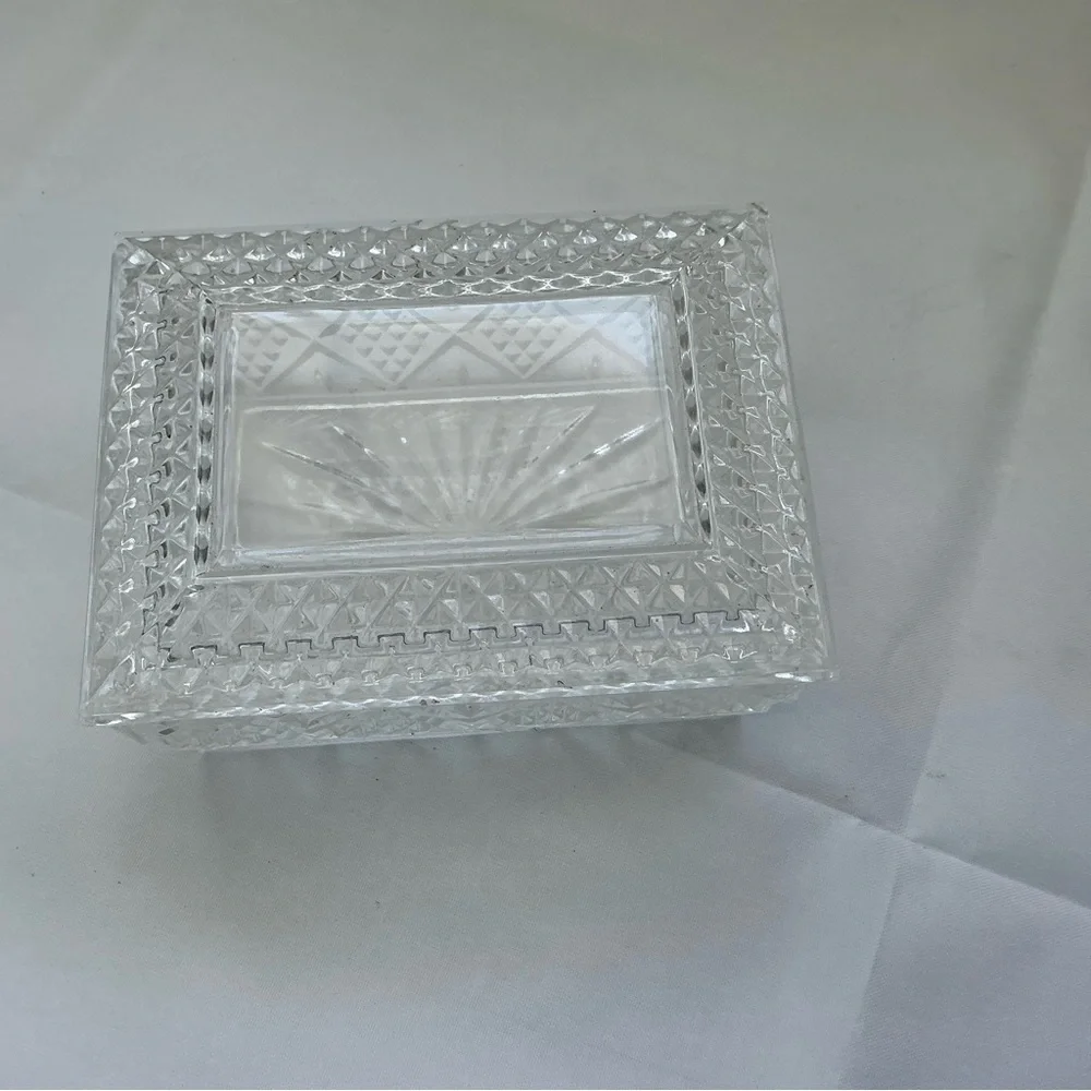 Vtg Idaho Grown Famous Potatoes Etched Crystal Lidded Trinket Box Advertising - Picture 11 of 11